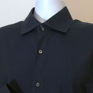 Banana Republic Dark Blue Striped French Cuff